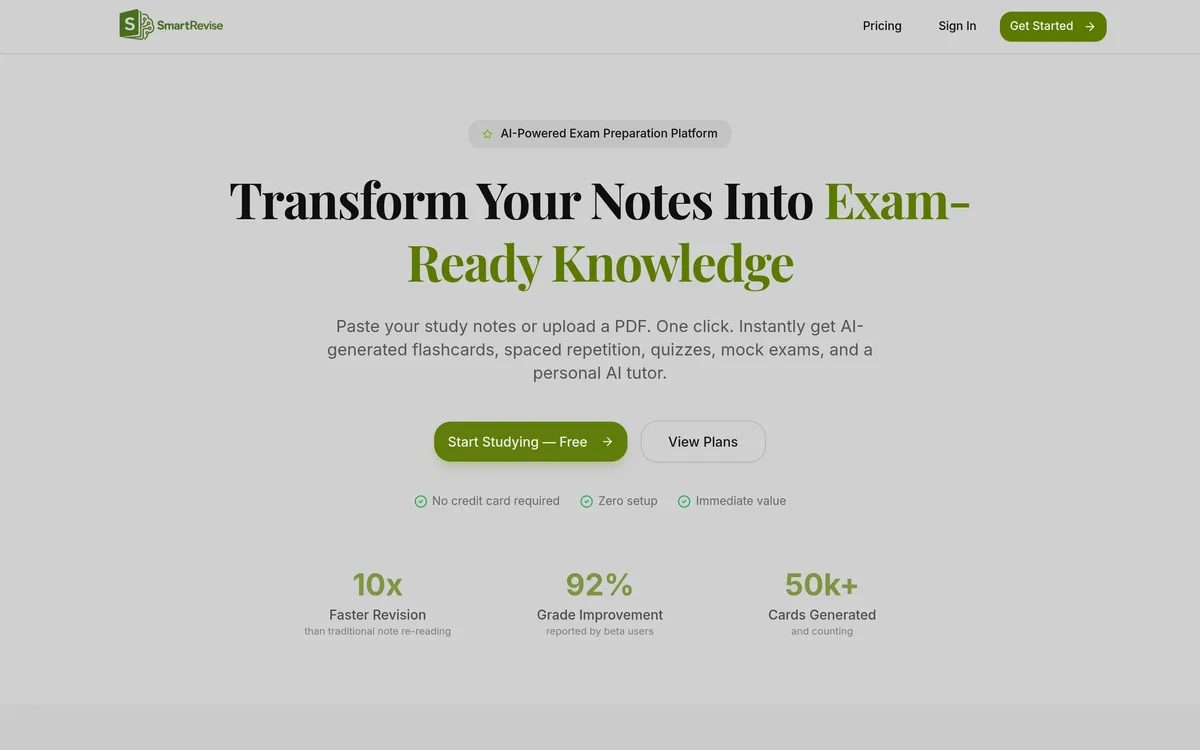 SmartRevise website